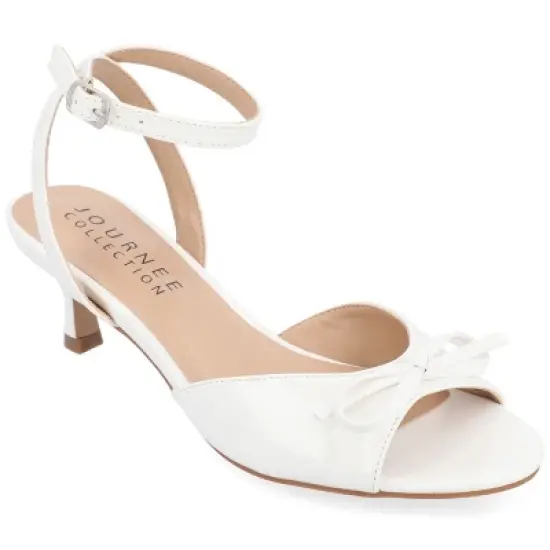 Journee Collection Womens Jennifer Kitten Heel Ankle Strap Open Toe Pumps image {13}
