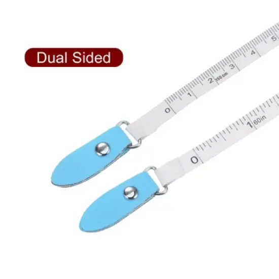 Unique Bargains Soft Double-sided Retractable Rulers and Measuring Tools Self-locking PU Leather Case Tape 150 cm/60 Inch image {2}