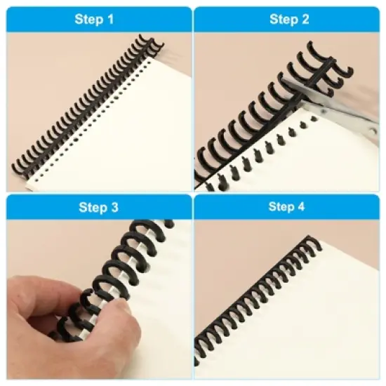 Unique Bargains Smooth Portable Plastic Rings Comb Binding Spines 50 Pcs image {2}