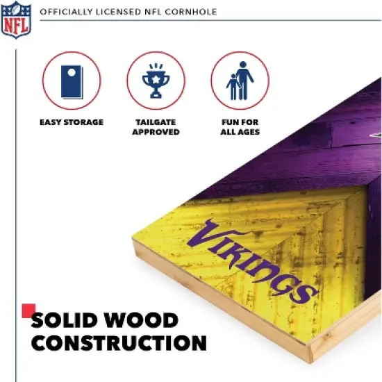 NFL Minnesota Vikings 2'x4' Wood Cornhole Set image {2}
