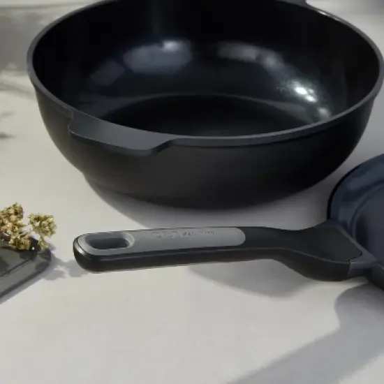 BergHOFF Leo Stone+ 4Pc Nonstick Ceramic Cookware Set With Glass Lid, Recycled Cast Aluminum image {7}