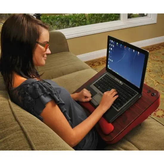 Sofia + Sam Memory Foam Lap Desk with USB Light - Burgundy image {2}
