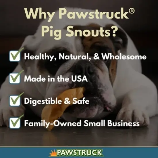 Pawstruck Pig Snouts for Dogs , Bulk Dog Dental Treats & Natural Pork Dog Chews, Made in USA, American Made image {1}