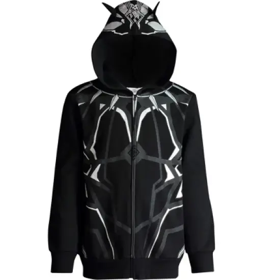 Marvel Avengers Black Panther Cosplay Fleece Zip Up Pullover Hoodie Toddler to Little Kid  image {7}
