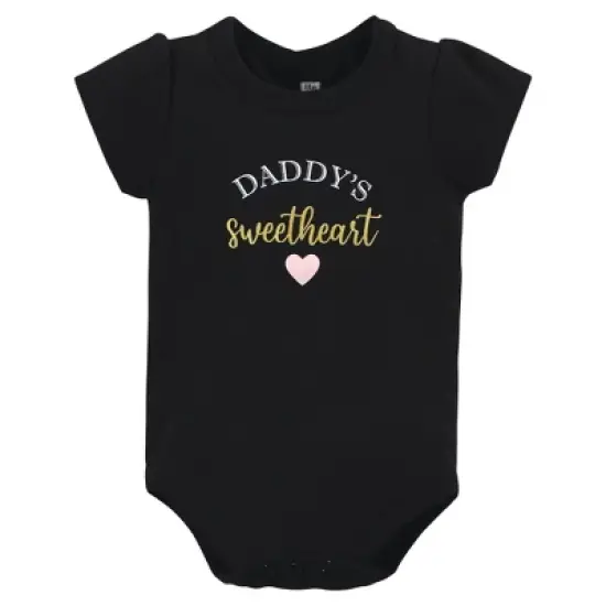 Hudson Baby Infant Girls Cotton Bodysuit and Pant Set, Mom Dad Toile image {3}