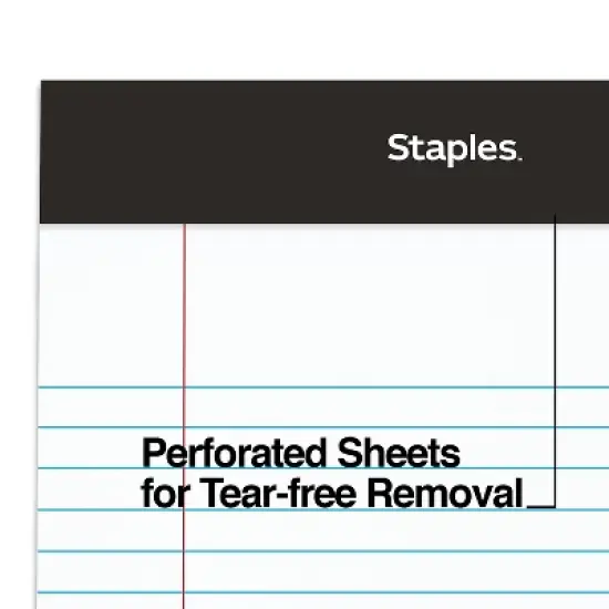 Staples Notepads 5" x 8" Narrow White 100 Sheets/Pad 6 Pads/Pack (13770) 398211 image {4}