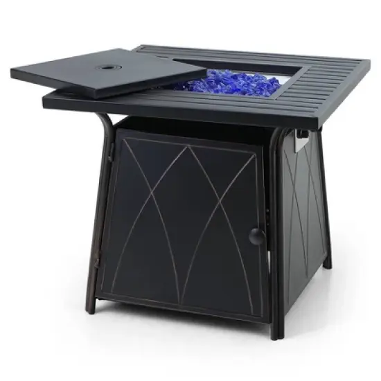 5pc Patio Dining Set with Steel Fire Pit Table & 360 Swivel Chairs - Captiva Designs image {6}