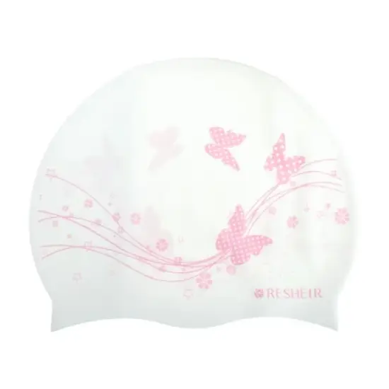 Unique Bargains Silicone Waterproof Floral Pattern Swim Cap 1 Pc image {6}