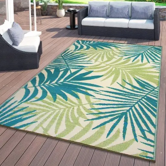 World Rug Gallery Floral Modern Reversible Plastic Outdoor Rugs image {1}