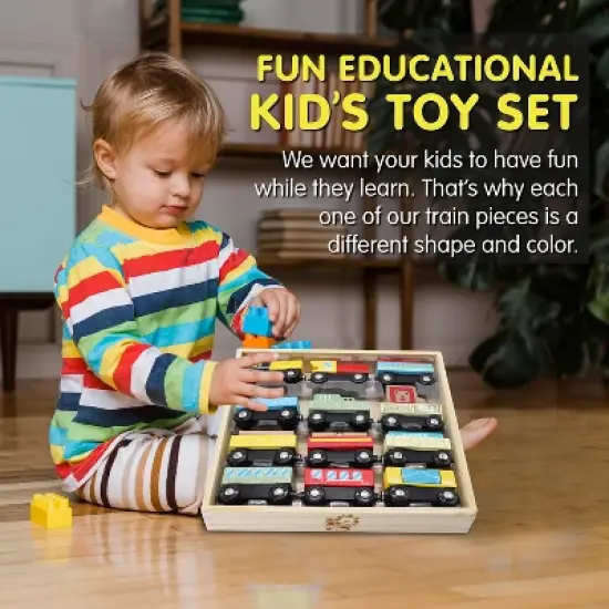 Leo & Friends 12-Piece Wooden Train Set image {3}