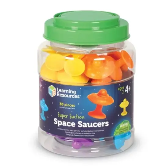 Learning Resources Super Suction Space Saucers, Fine Motor, Counting & Sorting Toy, 30 Pieces, Ages 4+ image {2}
