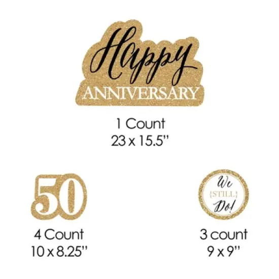 Big Dot of Happiness We Still Do - 50th Wedding Anniversary - Yard Sign & Outdoor Lawn Decorations - Anniversary Party Yard Signs - Set of 8 image {4}