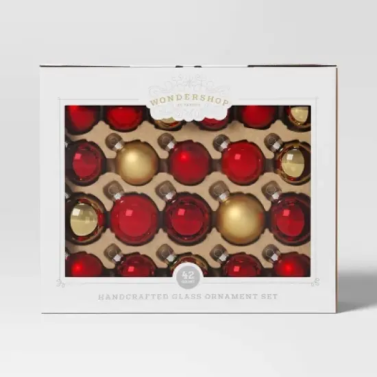 42ct Round Glass Christmas Tree Ornament Set - Wondershop&trade; image {2}