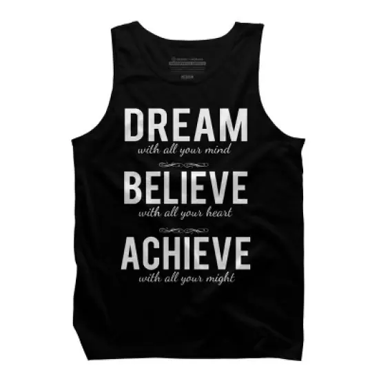 Men's Design By Humans Dream Believe Achieve Change Your Life By cssdru Tank Top image {2}