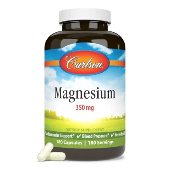 Carlson - Magnesium, 350 mg, Cardiovascular Support, Muscle Function image {3}