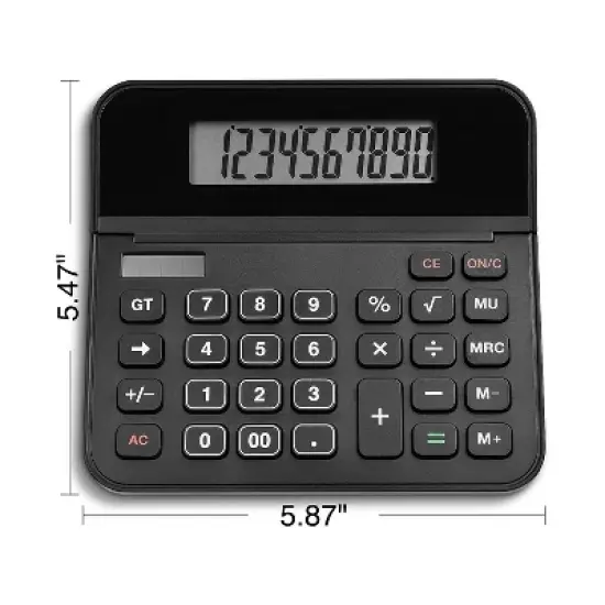 TRU RED Staples 10-Digit Battery/Solar Powered Basic Calculator Black (TR250/ST250-CC) image {3}