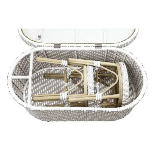 3pc Willa Aluminum & Wicker Patio Conversation Set - miBasics
 image {4}