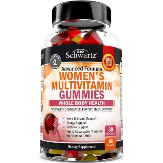 Women's Multivitamin Gummies with Vitamin A C B6 B12 D & E, Multivitamin Support for Bone, Breast, Skin, Joint & Energy Health, Bioschwartz, 60ct image {7}