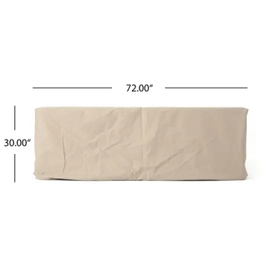 Christopher Knight Home Ronning Outdoor Waterproof Fabric Rectangular Dining Set Cover, Beige image {2}