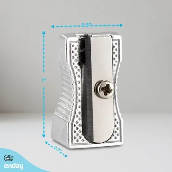 Enday Single Hole Metal Pencil Sharpener, 6 Pack image {4}