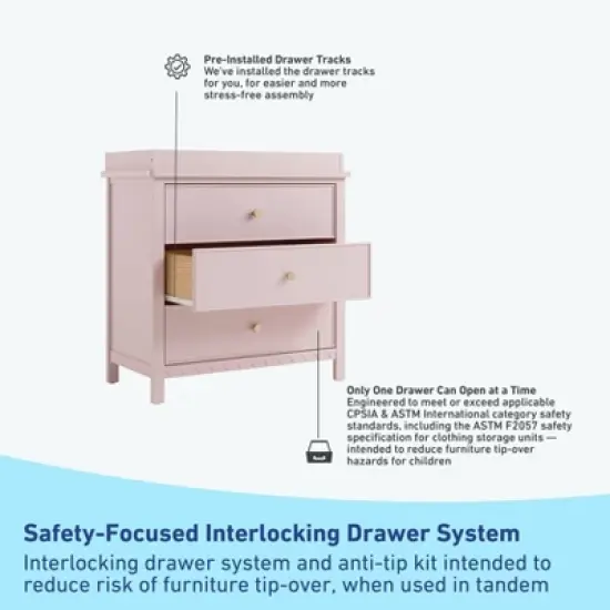 Graco Sasha 3 Drawer Dresser with Removable Changing Topper image {4}