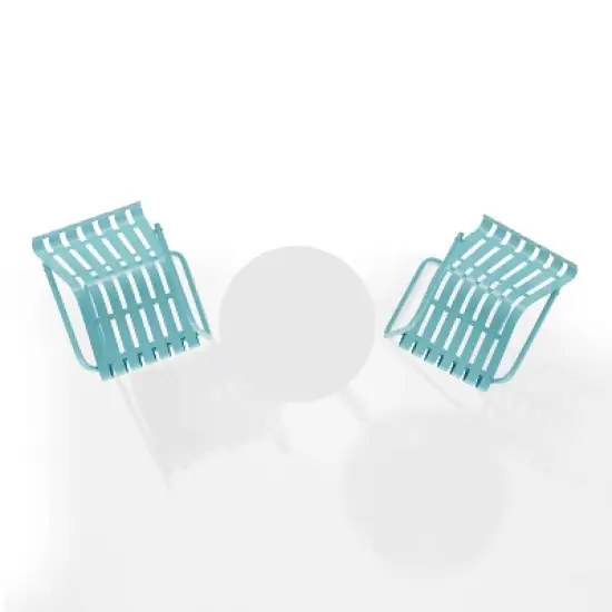 Gracie 3pc Outdoor Metal Bistro Set with Table & 2 Armchairs - Crosley image {6}