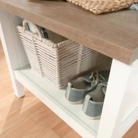 Cottage Road Entryway Bench Hall Tree Soft White - Sauder image {4}