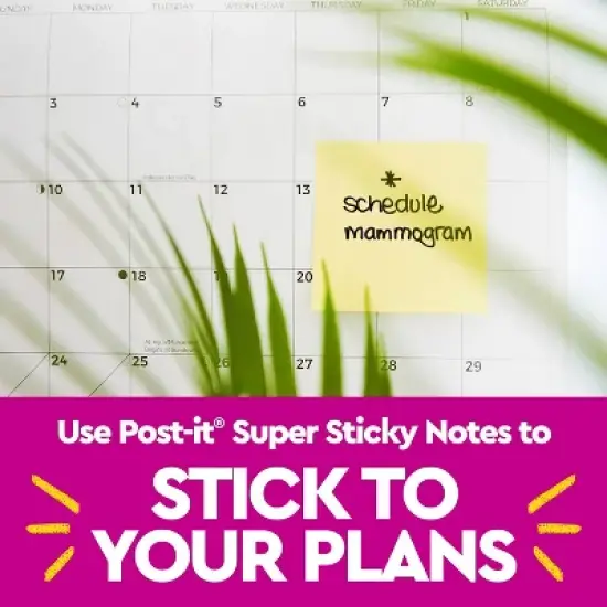 Post-it Super Sticky Notes 4" x 4" Canary Yellow 4 Pads/Pack (675-4SSCY) 667403 image {4}