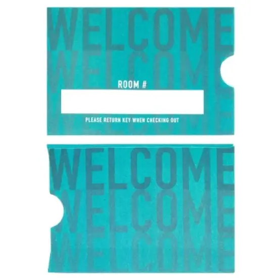 Stockroom Plus 500 Pack Hotel Key Card Envelopes, Key Sleeve for Residents, Motel, Printed Card Sleeves, Welcome Guests, Teal, 2.4x3.5 in image {7}