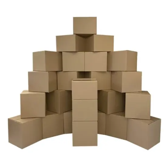 UOFFICE Pack of 25 Multi-Depth Corrugated Shipping Boxes 12" x 12" x 12" image {4}