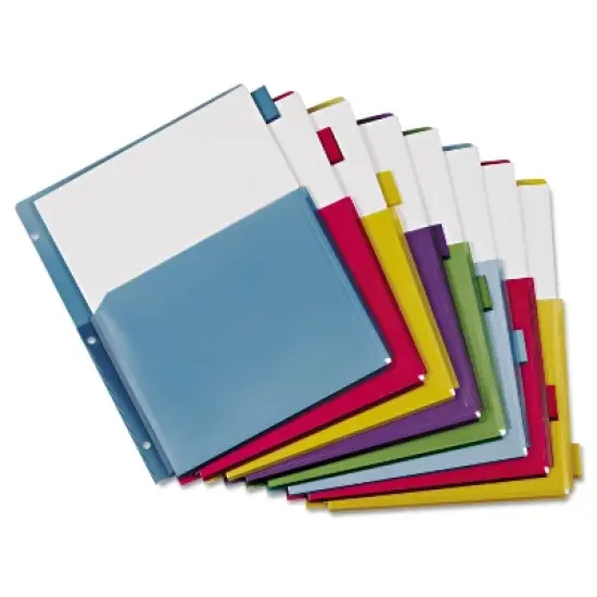 Cardinal Poly Expanding Pocket Index Dividers 8-Tab Letter Multicolor per Pack 84013 image {1}