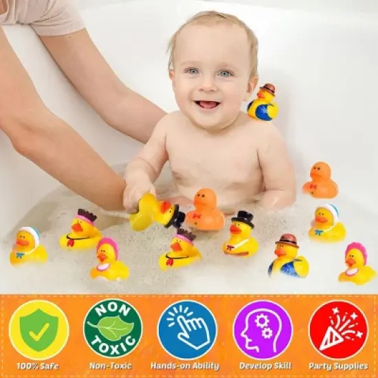 Fun Little Toys 12 PCS Thanks Giving Rubber Duckies image {5}
