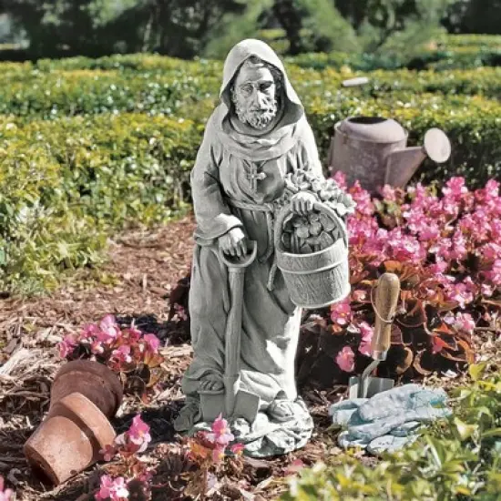 Design Toscano St. Fiacre, The Gardener's Patron Saint Statue image {1}