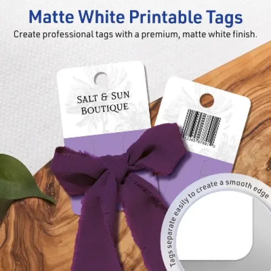 Avery Rounded Slot Tags, 1-1/2" x 2-1/2", Matte White, 250 Total image {2}