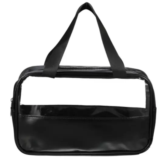 Unique Bargains Durable Transparent Patchwork Medium Makeup Bag 1 Pc image {4}