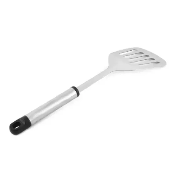 Unique Bargains Kitchen Cooking Non-stick Slotted Pancake Spatulas Turners Black Silver Tone 1 Pc image {2}
