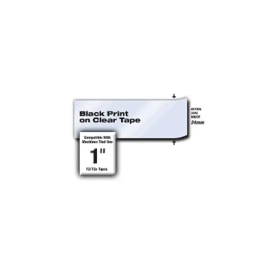 Brother TZe Extra-Strength Adhesive Laminated Labeling Tape 1w Black on Clear TZES151 image {1}