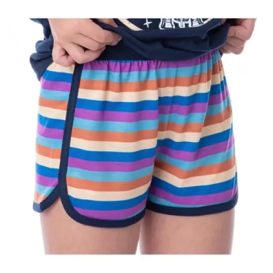 NASA Girls' Retro Stripes Rocket Sleep Pajama Set Shorts Crewneck Multicolored image {3}