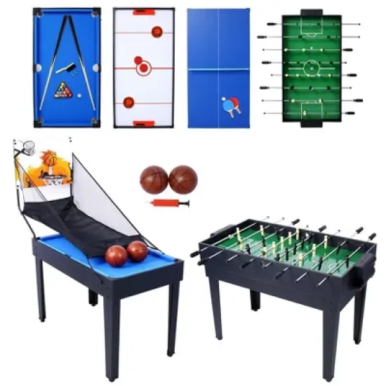 Multi Game Table, 43 Inch 5-in-1 Combo Game Table, Hockey/Soccer Foosball/Pool/Table Tennis/basketball Table Combination Kit for Game Room Home image {3}