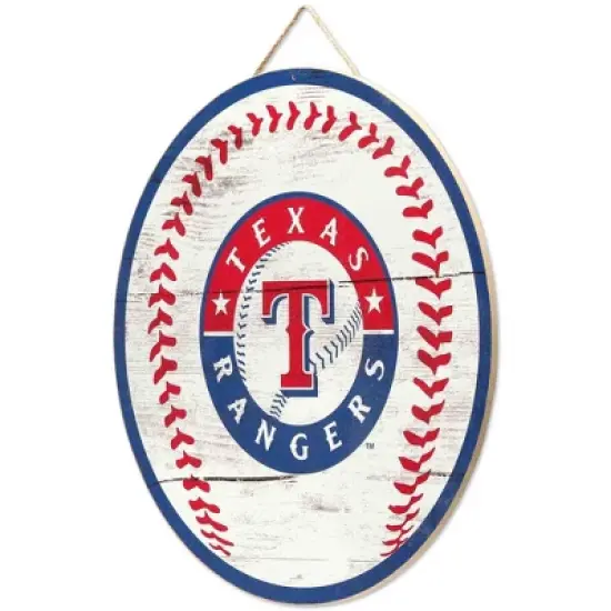 MLB Texas Rangers Baseball Wood Sign Panel image {1}
