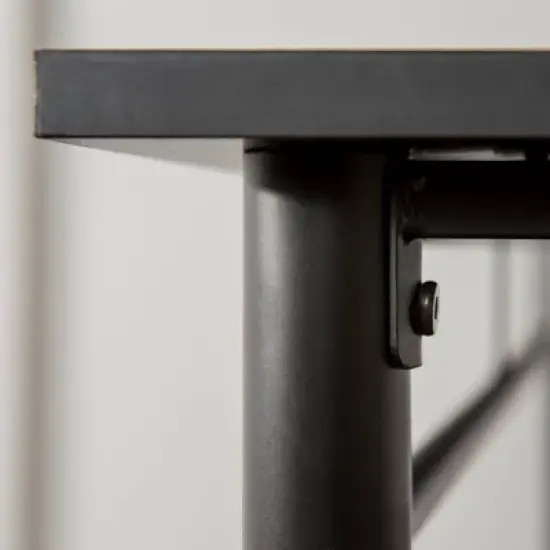 Twin Analise Metal Low Loft Bed with Desk and Storage Black - Saracina Home image {5}