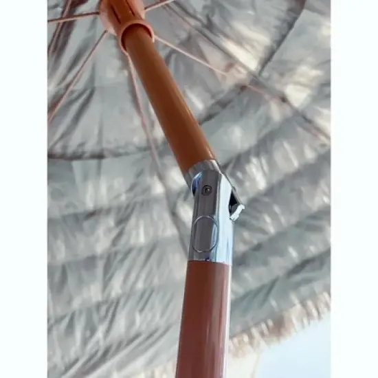 Angel Sar 8' Thatch Patio Tiki Umbrella, Tropical Palapa Straw Beach Umbrella with 8 Ribs & Adjustable Tilt, Hawaiian Style Patio Umbrella image {4}