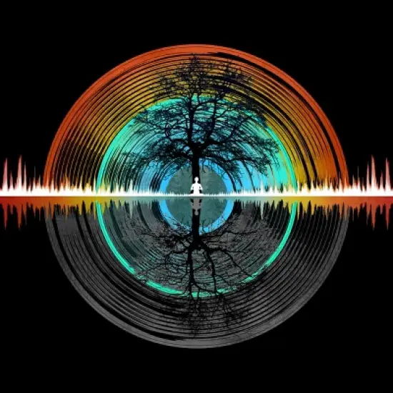 Women's Design By Humans Color Nature Sounds Night Oak Tree By Maryedenoa Racerback Tank Top image {1}