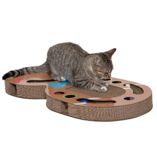 FurHaven Pet Products Cat Scratcher Holiday Corrugated Busy Box with Catnip image {4}