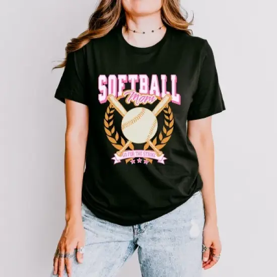 Simply Sage Market Softball Mom Crossed Bats Short Sleeve Tee image {8}