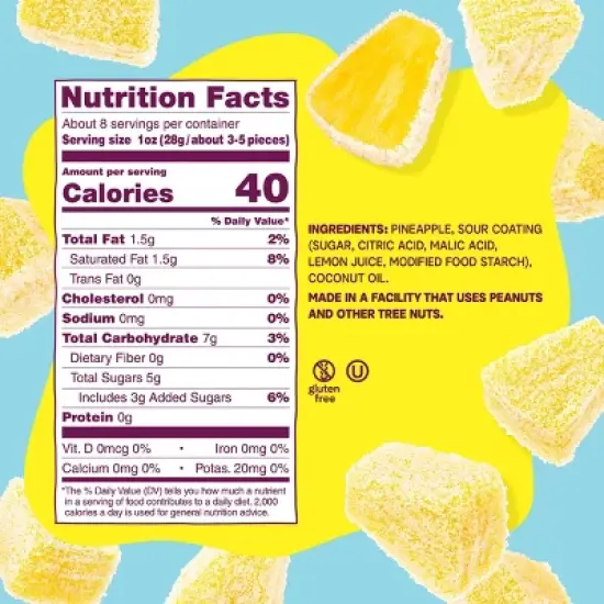 Fruit Riot Frozen Sour Candy Pineapple - 8oz image {2}