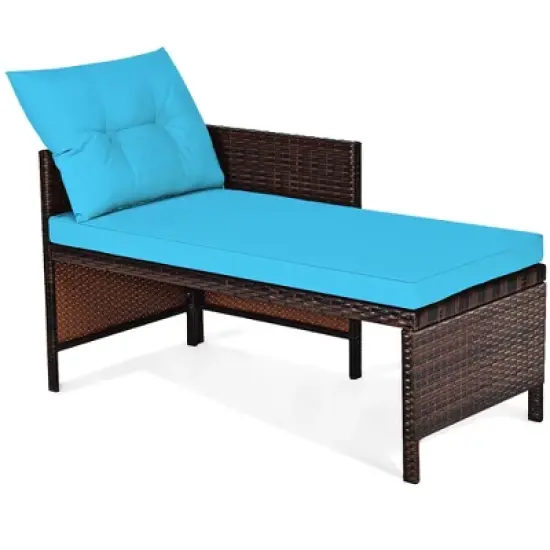 Costway 3PCS Patio Wicker Rattan Sofa Set Outdoor Sectional Conversation Set image {5}