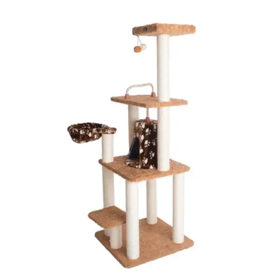 Armarkat Brown Carpet Real Wood Cat Furniture, Pressed Wood Kitty Tower, A6403 image {7}