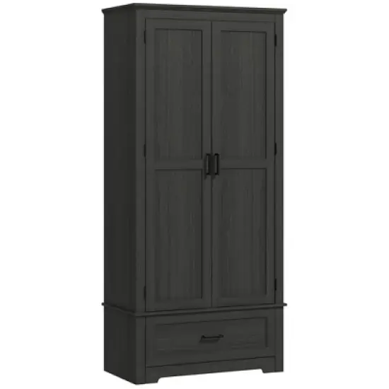HOMCOM 69" Tall Farmhouse Kitchen Pantry Storage Cabinet with Drawer and Adjustable Shelves image {3}