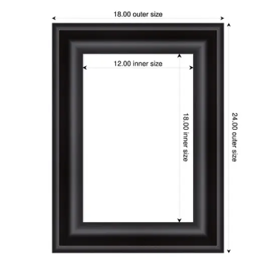 Amanti Art Grand Black Framed Dry Erase Magnetic Board image {4}